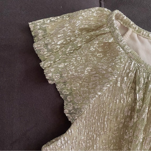 Girls Sheer Gold Leopard Print Boutique Dress with beige under lining. Very nice - Picture 2 of 9